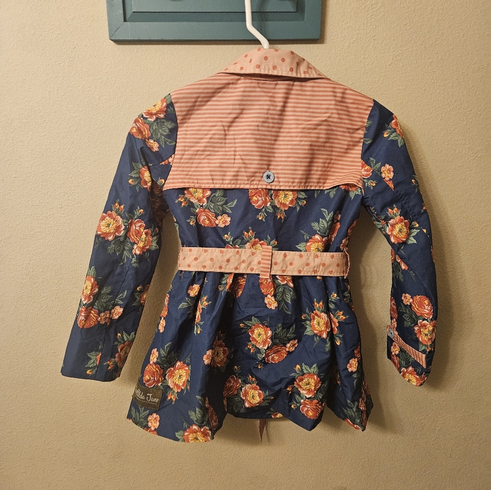 Matilda Jane Blue Floral Trench Coat - Picture 2 of 4